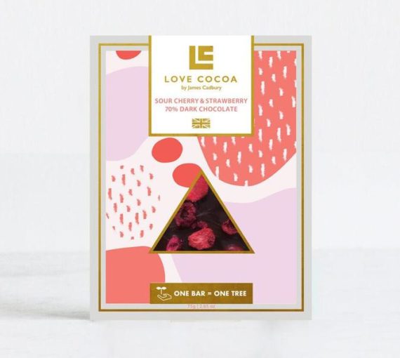 Love Cocoa Sour Cherry & Strawberry 70% Dark Chocolate