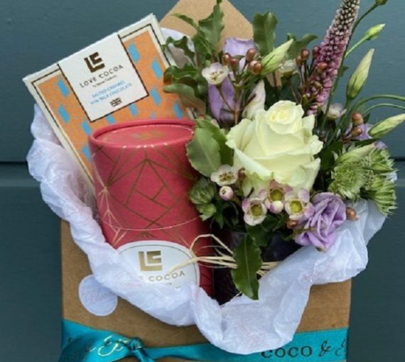 Envelope Gift with Love Cocoa Chocolate & Flowers, West Malling