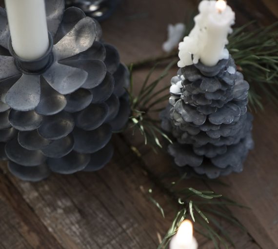 IB Laursen Pine Cone Shaped Candle Holder