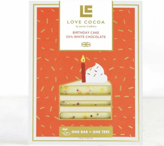 Love Cocoa Birthday Cake White Chocolate Bar