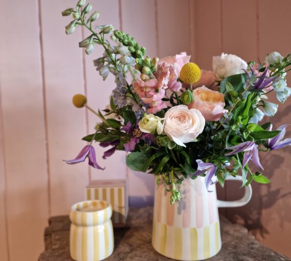 Jug of seasonal flowers